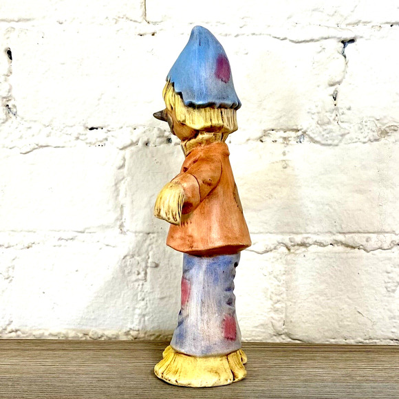 Vintage Ceramic Scarecrow Halloween Harvest Fall Decor Painted 8" Tall 1980s - Picture 2 of 9